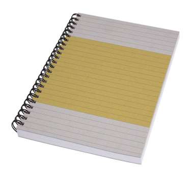 Spirálový blok Sigel Quicknote A5 - linkovaný, 80 listů, žluto - šedý