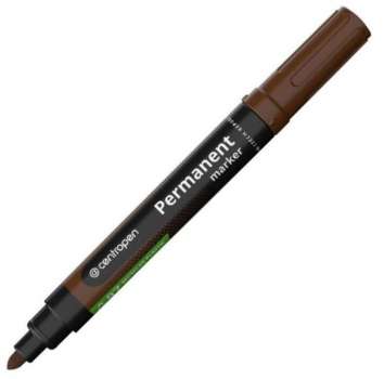 Permanentní popisovač Centropen 8566 - kulatý hrot, hnědý