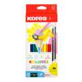 Pastelky Kores Kolores KOLORES SET+ 2x tužka HB, ořezávátko a pryž