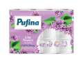 Toaletní papír Pufina Lilac Flower - 3vrstvý, bílý, 18,9 m, 12 rolí