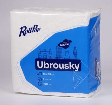 Papírové ubrousky Rollpap - 33 x 33 cm, 1vrstvé, 100 ks