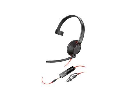 Náhlavní souprava HP Poly Blackwire 5210 – USB-C, 3,5 mm jack, mono, černá