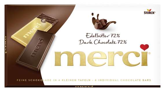 Čokoláda Merci - hořká, 72%, 100 g