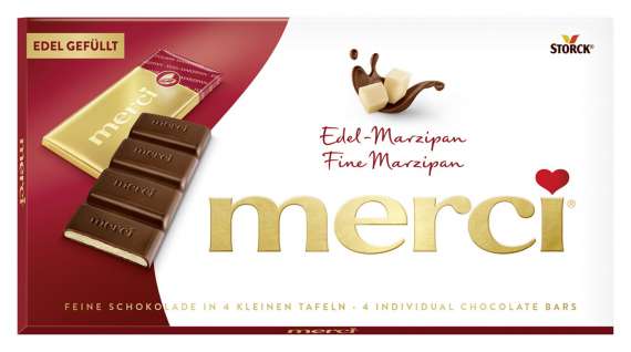 Čokoláda Merci - s marcipánem, 112 g