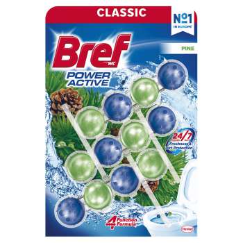 WC blok Bref Power Aktiv - borovice, 3 × 50g