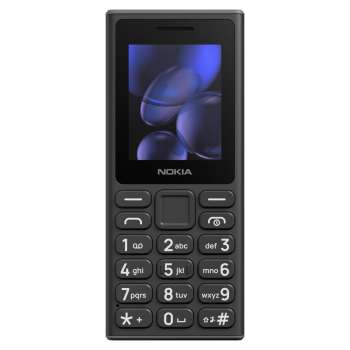 Mobilní tlačítkový telefon Nokia 105 2G 2025 – 4 MB, 4 MB RAM, Dual SIM, odolnost IP54, Black