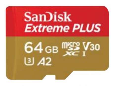 Paměťová karta microSDXC SanDisk Extreme PLUS - 64 GB, A2, Video Class V30, UHS-I U3, Class10, če.z.