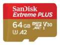 Paměťová karta microSDXC SanDisk Extreme PLUS - 64 GB, A2, Video Class V30, UHS-I U3, Class10, če.z.