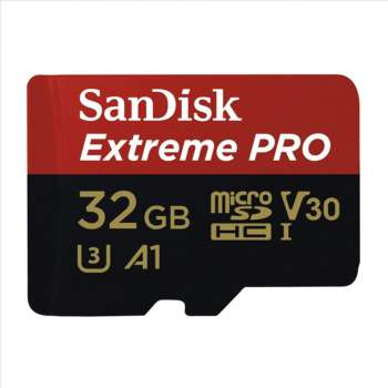 Paměťová karta microSDHC SanDisk Extreme Pro - 32 GB, A1, Video Class V30, UHS-I U3, 667x, černá
