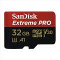 Paměťová karta microSDHC SanDisk Extreme Pro - 32 GB, A1, Video Class V30, UHS-I U3, 667x, černá