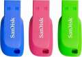 USB flash drive SanDisk Cruzer Blade - 16 GB, USB 2.0, elektricky modrá, zelená, růžová, 3 ks