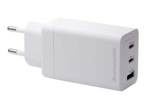 Síťový nabíjecí adaptér dbramante1928 Re-charge – 65 W, 2× USB-C, 1× USB, bílý