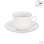 Sada šálků s podšálky na cappuccino Decora - 210 ml, porcelánová, bílá, sada 4 ks