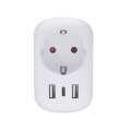 Cestovní adaptér Solight PA03USA – do USA, typ B, 2x USB-A, 1x USB-C, bílá