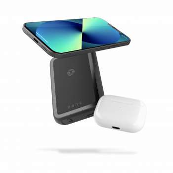 Podložka pro bezdrátové nabíjení s powerbankou Zens MagSafe 4000 mAh Wireless Powerbank StandQiTX BK