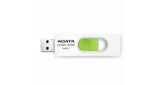 USB flash drive ADATA UV320 – 64 GB, USB 3.2 Gen 1, White/Green