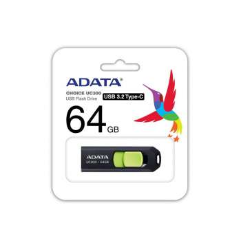 USB flash drive ADATA UC300 – 64 GB, USB-C 3.2, Black/Green