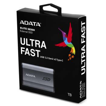 Externí SSD ADATA Elite SE880 – 2 TB, USB-C, 2000 MB/s, Titanium Gray