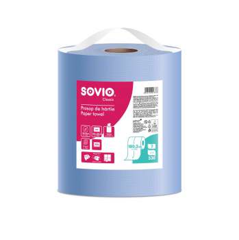 Průmyslová utěrka Blue Monoroll Sovio - 2vrstvé, celulóza, 180,2 m
