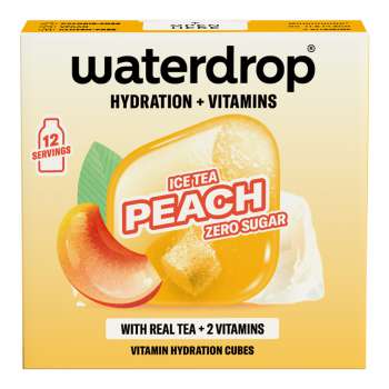 Šumivé kostky do vody Waterdrop Microdrink - Ice Tea Peach, příchuť ledového čaje s broskví, 12 ks