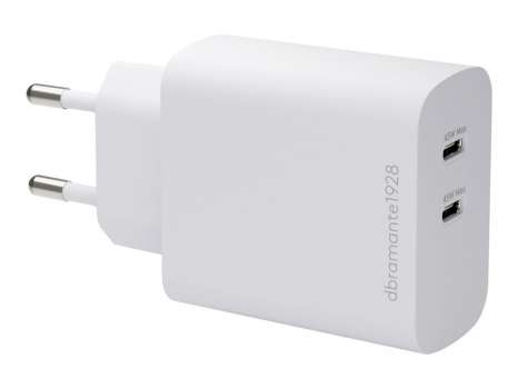 Síťový nabíjecí adaptér dbramante1928 re-charge – 45 W, 2× USB-C, bílý