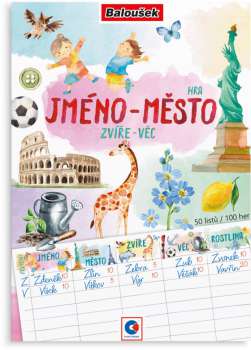 Papírová hra Jméno, město - A5, 50 listů