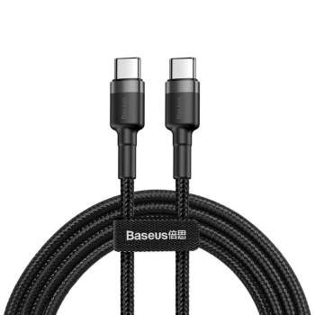 Datový a nabíjecí kabel Baseus Cafule USB-C/USB-C - délka 2m, podpora PD2.0 až 60W, šedo-černý