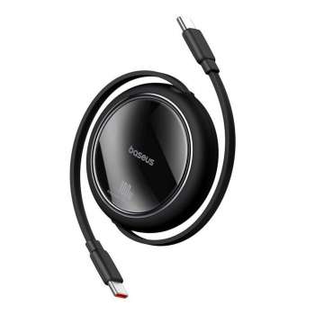 Datový a nabíjecí kabel Baseus Free2Draw mini USB-C/USB-C - délka 1m, PD až 100W, navíjecí, černý
