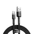 Datový kabel Baseus Cafule - USB/USB-C, délka 1m, nabíjecí proud 3A, šedo-černý