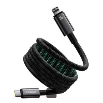 Magnetický nabíjecí kabel Baseus Tungsten - USB-C/Lightning, délka 1m, podpora PD až 20W, černý