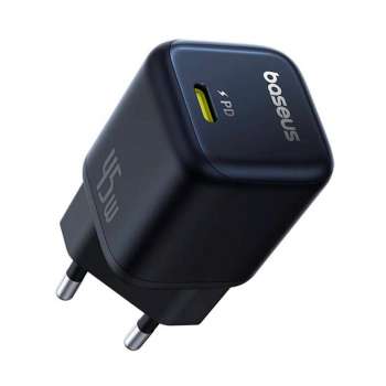 Síťový adaptér Baseus PicoGo GaN - 45W, USB-C, PD, černý