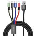 Datový kabel Baseus 4v1 - USB/microUSB, Lightning, 2x USB-C, 1,2 m, 3,5 A, černý