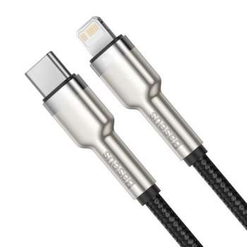 Datový kabel Baseus Cafule USB-C/Lightning - 25 cm, PD, 20W, černý