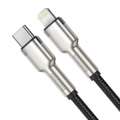 Datový kabel Baseus Cafule USB-C/Lightning - 25 cm, PD, 20W, černý
