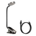 LED lampa s klipem na čtení Baseus 3W - úroveň světla teplá bílá (4000K), šedo-černá