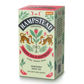Zelený čaj Hampstead - bio, s malinami, 20 x 2 g