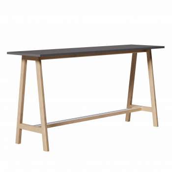 Barový stůl Wood, 217 x 60 cm - antracit/buk