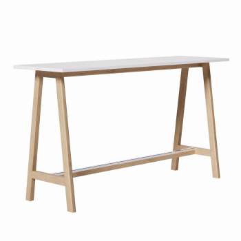 Barový stůl Wood, 200 x 60 cm - bílý/buk