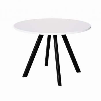 Kávový stolek Wood, průměr 60 cm - bílý/černý