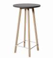 Barový stolek Wood, průměr 60 cm - antracit/buk