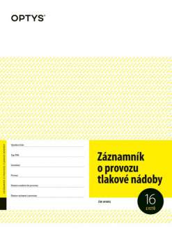 Záznamník o provozu tlakové nádoby - A4, 16 listů