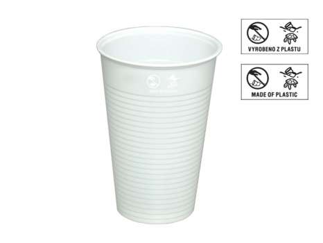 Plastové kelímky - bílé, 200 ml, 100 ks