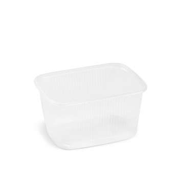 Plastové misky - hranaté, 300 ml, 10,8 x 8,1 cm, čiré, 100 ks