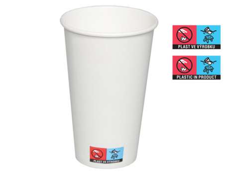 Papírové kelímky - 500/600 ml, bílé, 50 ks