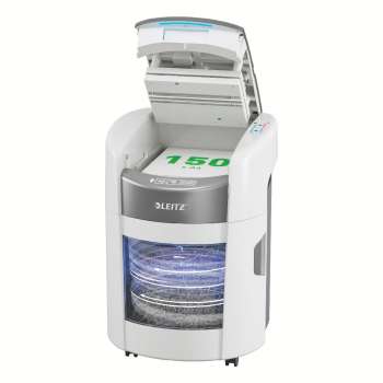 Automatická skartovačka Leitz IQ OptiMax - Home Office, 150, P4, křížový řez, bílá