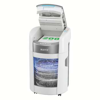 Automatická skartovačka Leitz IQ OptiMax - Small Office, 200, P5, mikrořez, bílá