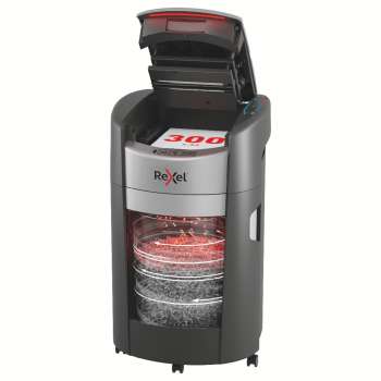 Automatická skartovačka Rexel ShredMax Autofeed+ - 300X, P4, křížový řez, černá