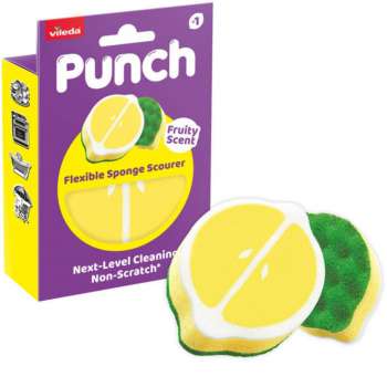 Houbička na nádobí Vileda Punch - lemon, 1 ks