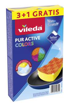Houbičky na nádobí Vileda PUR active Colors - 4 ks