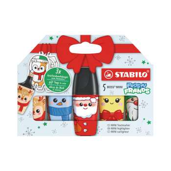 Zvýrazňovač STABILO BOSS MINI FROSTY FRIENDS - sada 5 barev